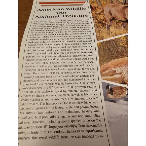 1993 Vintage  Remington Dupont Calendar Wildlife and Hunting Memorabilia - Picture 2 of 6